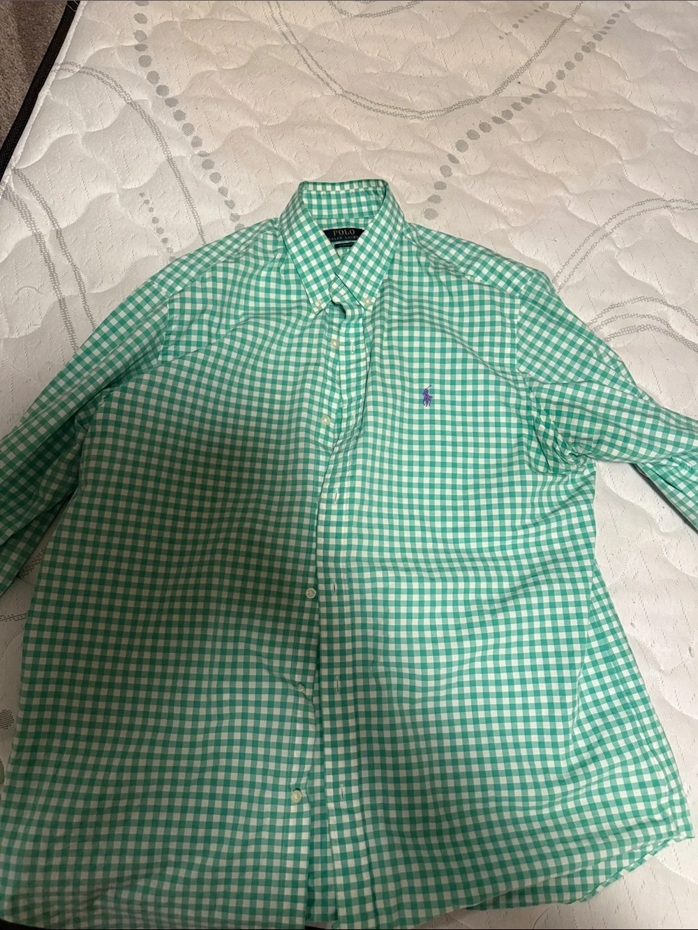 Polo by Ralph Lauren Mint Green Gingham Button-Down Shirt